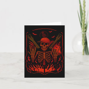 Hugvyn Halloween Skeleton Rock Hand Rocker Mens Bo Card