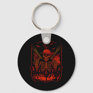 Hugvyn Halloween Skeleton Rock Hand Rocker Mens Bo Key Ring