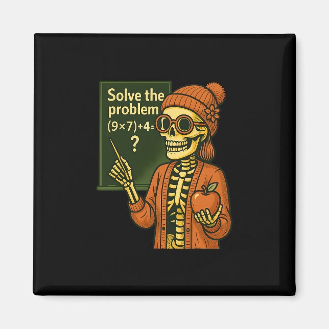 Hugvyn Halloween Skeleton Six Seven 67 Meme Pemdas Magnet (Front)