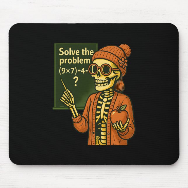 Hugvyn Halloween Skeleton Six Seven 67 Meme Pemdas Mouse Pad (Front)