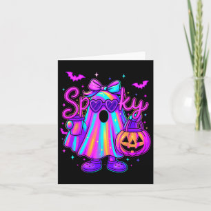 Hugvyn Halloween Spooky Ghost Girl Pastel Pumpkin Card