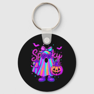 Hugvyn Halloween Spooky Ghost Girl Pastel Pumpkin Key Ring