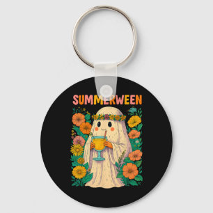 Hugvyn Halloween Summerween Retro Ghost Beach Spoo Key Ring