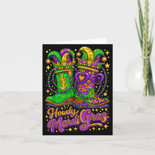 Hugvyn Howdy Mardi Gras Western Boot Cowgirl Louis Card