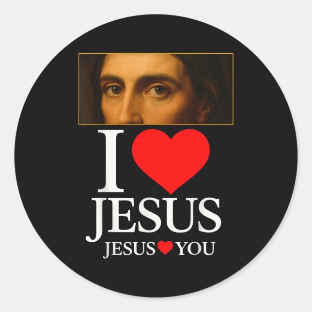 Hugvyn I Love Jesus I Heart Jesus Faith American C Classic Round Sticker (Front)