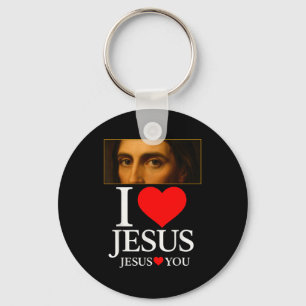 Hugvyn I Love Jesus I Heart Jesus Faith American C Key Ring