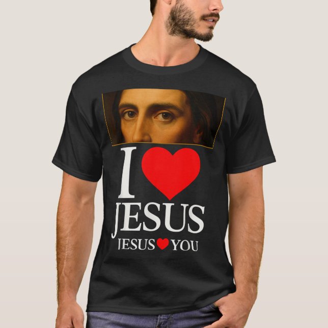 Hugvyn I Love Jesus I Heart Jesus Faith American C T-Shirt (Front)