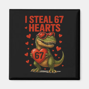 Hugvyn I Steal 67 Hearts Valentine Dinosaur Six Se Magnet