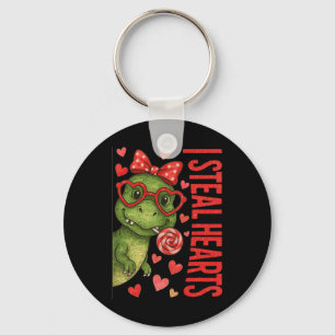 Hugvyn I Steal Hearts Boys T Rex Valentine Dinosau Key Ring