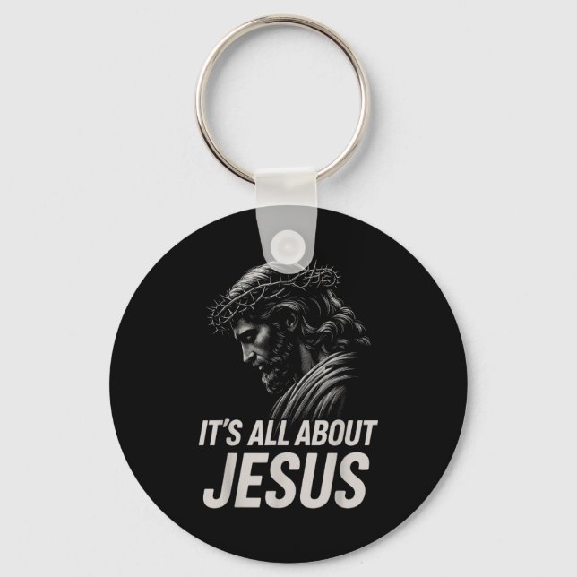 Hugvyn Its All About Jesus Christian Faith Patriot Key Ring (Front)