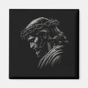 Hugvyn Jesus Face Crown Of Thorns God Bible Christ Magnet