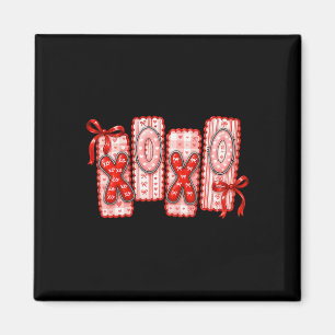 Hugvyn Preppy Xoxo Valentine Pink Coquette Bow Gir Magnet