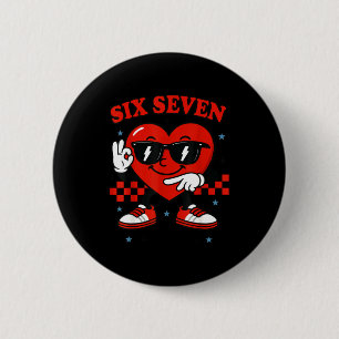 Hugvyn Six Seven Heart 6 7 Meme Boy Girl Funny Val Cm Round Badge
