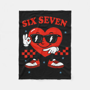 Hugvyn Six Seven Heart 6 7 Meme Boy Girl Funny Val Fleece Blanket