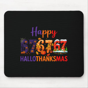 Hugvyn Six Seven Meme 67 Hallothanksmas Halloween Mouse Pad