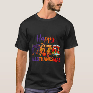 Hugvyn Six Seven Meme 67 Hallothanksmas Halloween  T-Shirt