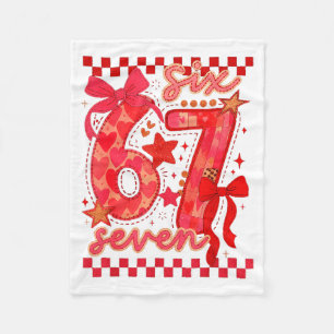 Hugvyn Six Seven Valentine 6 7 Meme Checkered Coqu Fleece Blanket