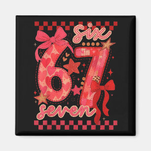 Hugvyn Six Seven Valentine 6 7 Meme Checkered Coqu Magnet