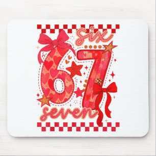 Hugvyn Six Seven Valentine 6 7 Meme Checkered Coqu Mouse Pad