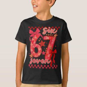 Hugvyn Six Seven Valentine 6 7 Meme Checkered Coqu T-Shirt