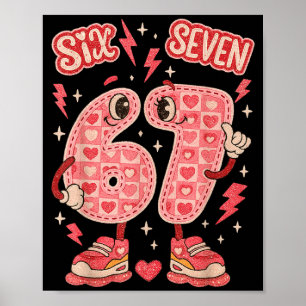 Hugvyn Six Seven Valentine Love 67 Preppy Coquette Poster