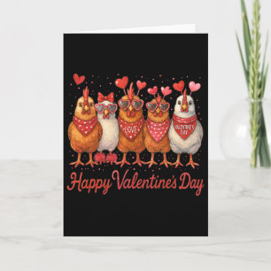 Hugvyn Valentine Chicken Heart Love Farm Hen Chick Card