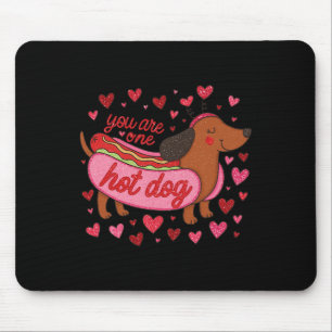 Hugvyn You Are One Hot Dog Valentine Dachshund Mam Mouse Pad