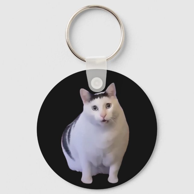 Huh Cat Meme Double Sided Keychain (Front)