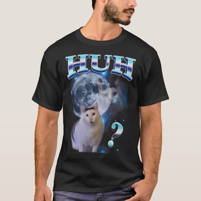 Huh Dank Cat Meme T-Shirt (Front)