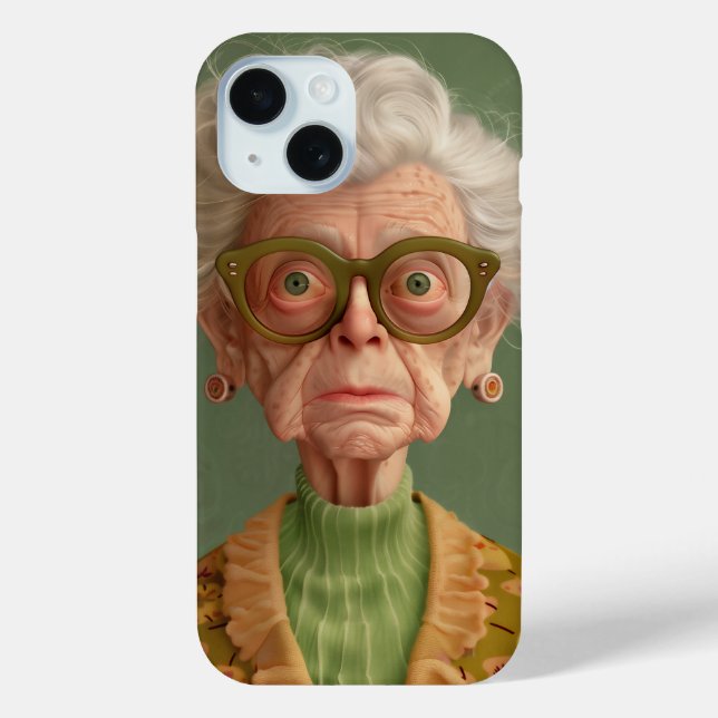 Huh? Grandma Portrait Case-Mate iPhone Case (Back)
