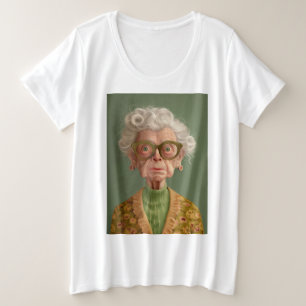 Huh? Grandma Portrait Plus Size T-Shirt