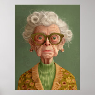 Huh? Grandma Portrait Poster