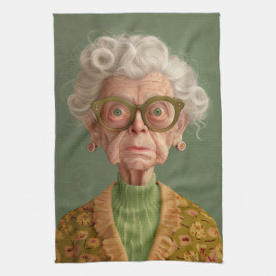 Huh? Grandma Portrait Tea Towel