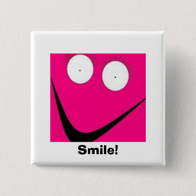 HUH, Smile! 15 Cm Square Badge (Front)