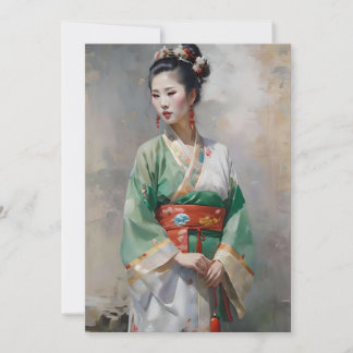 Hui Chinese Woman D Portrait Holiday Card