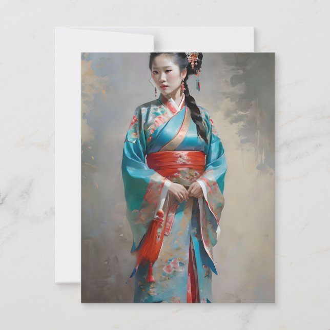 Hui Chinese Woman G Holiday Card (Front)
