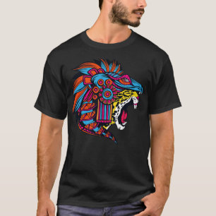 Huichol Aztec Jaguar Head T-Shirt