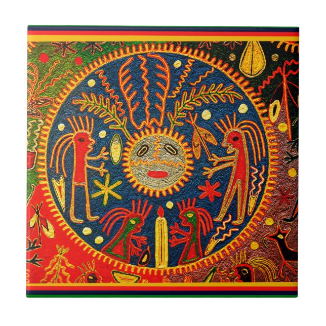 Huichol Fertility Ritual Tile (Front)