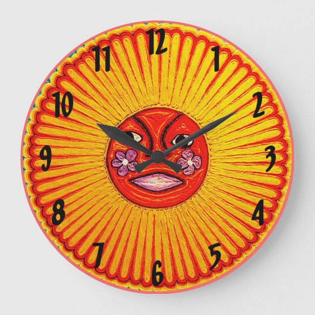 Huichol Sun Wall Clock (Front)