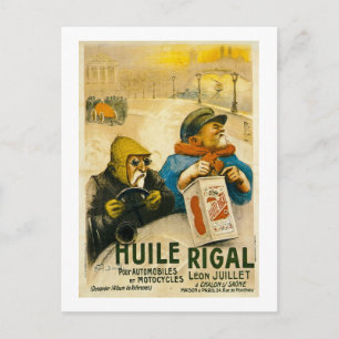 Huile Rigal - Vintage French Auto Ad Postcard