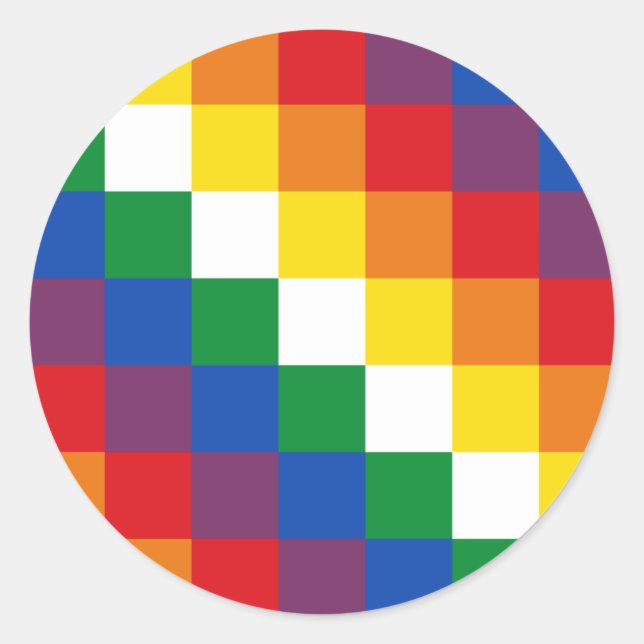 Huipala/Wipala Flag. Andean Qulla Suyu. Bolivia Classic Round Sticker (Front)
