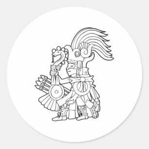 Huitzilopochtli Aztec God Aztec Mythology Mayan Su Classic Round Sticker
