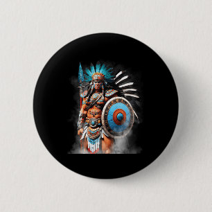 Huitzilopochtli Aztec Sun And War God Tenochtitlan 6 Cm Round Badge