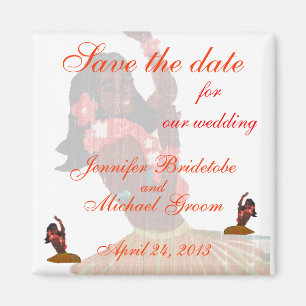 Hula Aloha Tropical Wedding Magnet