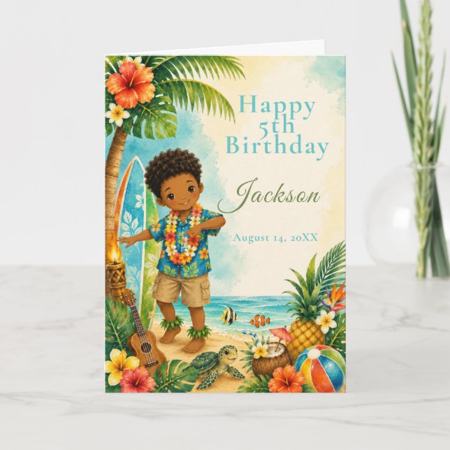 Hula Birthday Party Card (Front)