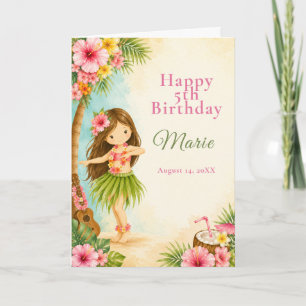 Hula Birthday Party Card