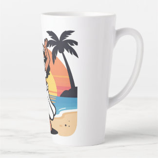 Hula dance beach party sunset tropical island art latte mug