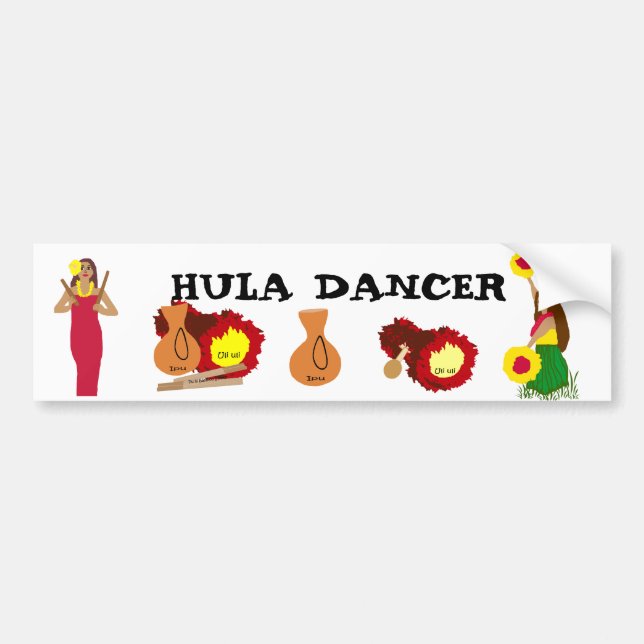 Hula Dance bumper sticker (Front)