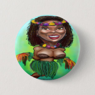 Hula Dancer 6 Cm Round Badge