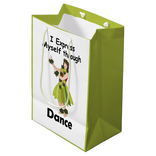 Hula Dancer Expressing Herself Through Dance Medium Gift Bag (Front Angled)